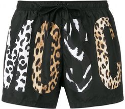 MOSCHINO luksusowe włoskie szorty kąpielowe Animal Logo Print