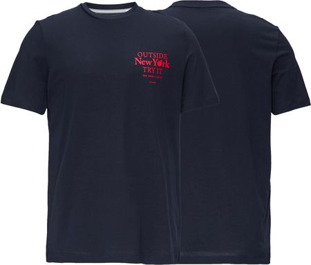 T-shirt męski s.Oliver mała grafika granatowy - S