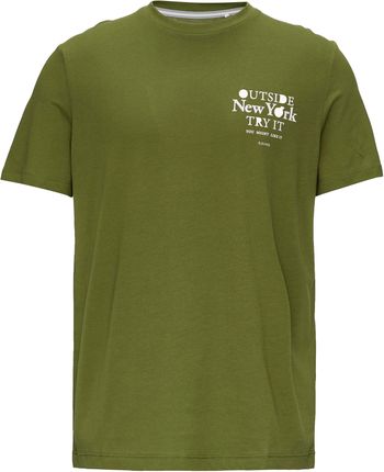 T-shirt męski s.Oliver mała grafika zielony - S - zdjęcie 2