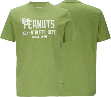 T-shirt męski s.Oliver grafika Peanuts zielony - M