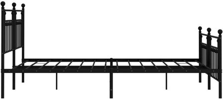 vidaXL Metalowa Rama Łóżka Z Wezgłowiem I Zanóżkiem Czarna 180X200Cm 700485 - zdjęcie 2