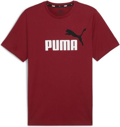 Koszulka męska Puma ESS+ 2 COL LOGO bordowa 58675912