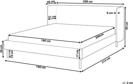 Łóżko Welurowe 180x200 Cm Beżowe Arette beliani_410781 - zdjęcie 2