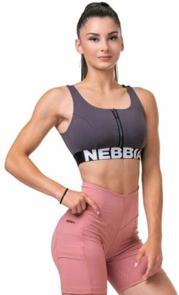 Biustonosz sportowy Nebbia Smart Zip Front Marron L Fitness bielizna