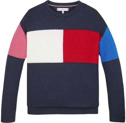 Sweter dziecięcy Tommy Hilfiger Colorslock Flag Sweater 140