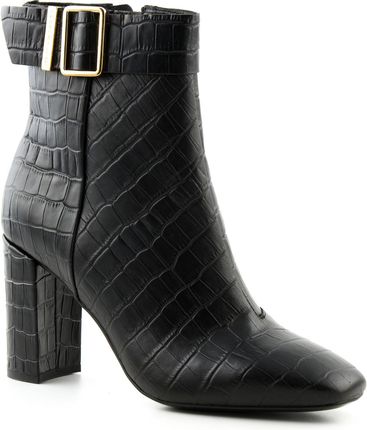 Buty damskie Tommy Hilfiger Croco Look High Heel skórzane botki na obcasie 40