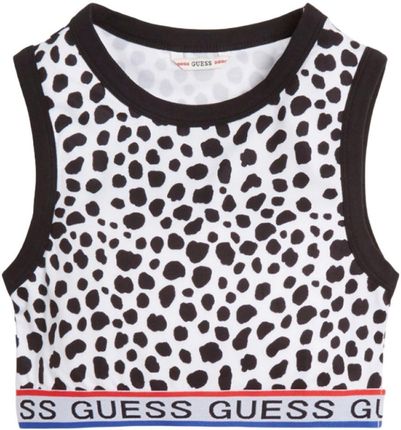 Koszulka dziecięca Guess crop top w cętki 128