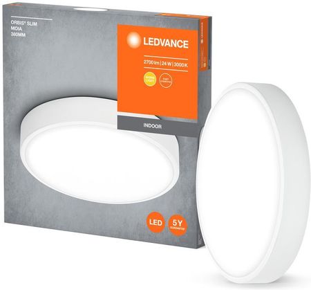 Ultramera Ledvance Orbis Slim Moia Led Lampa Sufitowa 380Mm, Biały, 24W, 2600Lm, Ciepłe Białe Światło, Bardzo Jednorodny Rozsył Światła, Długa Żywotno