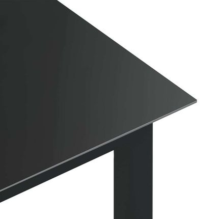 vidaXL Stolik Ogrodowy Czarny 80X80X74cm Aluminium I Szkło - zdjęcie 2
