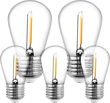 LUMILED Żarówki LED E27 Ciepła biel ST45/S14 1W Zastępuje 10 W 100lm 2700K Ciepła biel Retro Edison Żarówki LED 360° Vintage LED fairy lights zamienni