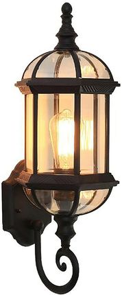 Easybuy Antyczna Retro Lampa Ścienna Ogrodowa Metalowa Szklana E27 Na Taras, Uliczna, (Złota)