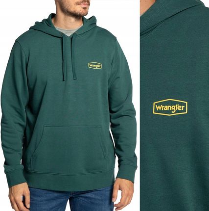 Wrangler Hoodie Dark Matcha Zielona Bluza Z Kapturem Kangurka Regular XXL