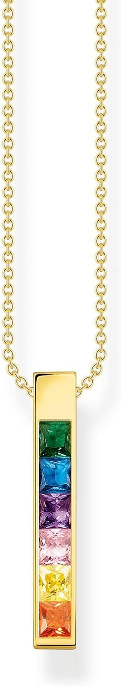 THOMAS SABO Collana Donna A Croce In Argento 925 Con Pietre Arcobaleno - Lunghezza Regolabile 40-45 Cm - 2
