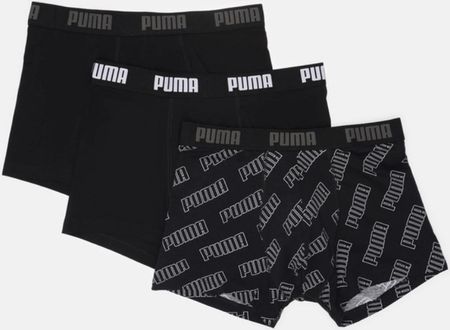 Bokserki męskie Puma LOGO AOP 3-PACK czarne 93554701