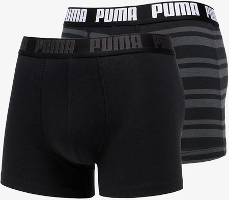 Bokserki męskie Puma HERITAGE STRIPE 2-PACK czarne 90783805