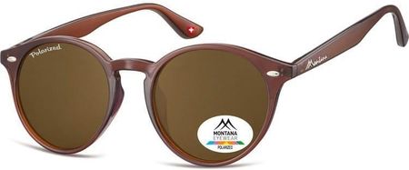 Okragle brazowe okulary polaryzacyjne Montana MP20E