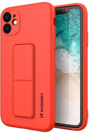 Icableseu Wozinsky Kickstand Case Silikonowe Etui Z Podstawką Etui Xiaomi Redmi 10X 4G Xiaomi Redmi Note 9 Czerwone