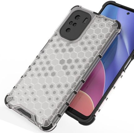 Icableseu Honeycomb Etui Pancerny Pokrowiec Z Żelową Ramką Xiaomi Redmi K40 Pro K40 Pro K40 Poco F3 Przezroczysty