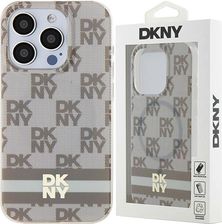 Icableseu Etui Dkny Iml Checkered Mono Pattern Printed Stripes Magsafe Na Iphone 13 Pro Max Beżowe