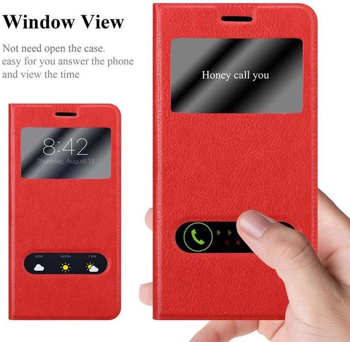 CADORABO Custodia Con Chiusura Magnetica, Funzione Stand E Tasca Per Le Carte Cover Per Lumia 550 Rosso Vinaccia 77207642