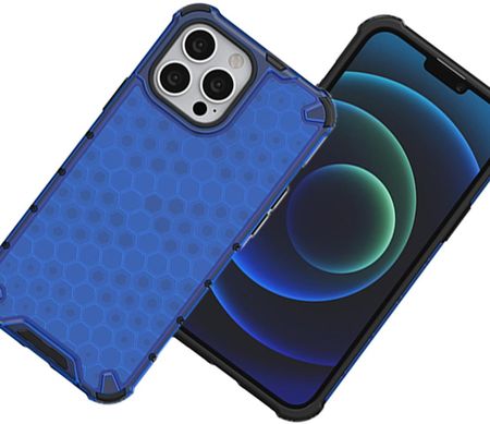 Icableseu Honeycomb Etui Pancerny Pokrowiec Z Żelową Ramką Iphone 13 Pro Niebieski