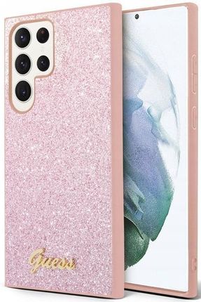 Guess Etui Glitter Script Na Samsung Galaxy S24 Ultra Różowe - zdjęcie 3