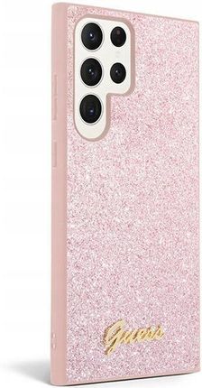 Guess Etui Glitter Script Na Samsung Galaxy S24 Ultra Różowe - zdjęcie 4