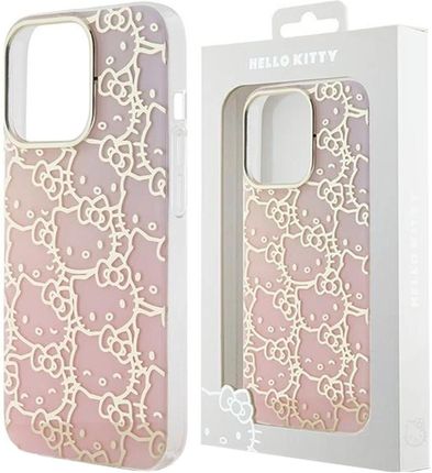 Topbuy Etui Hello Kitty Iml Gradient Electrop Crowded Kitty Head Na Iphone 15 Różowe - zdjęcie 2