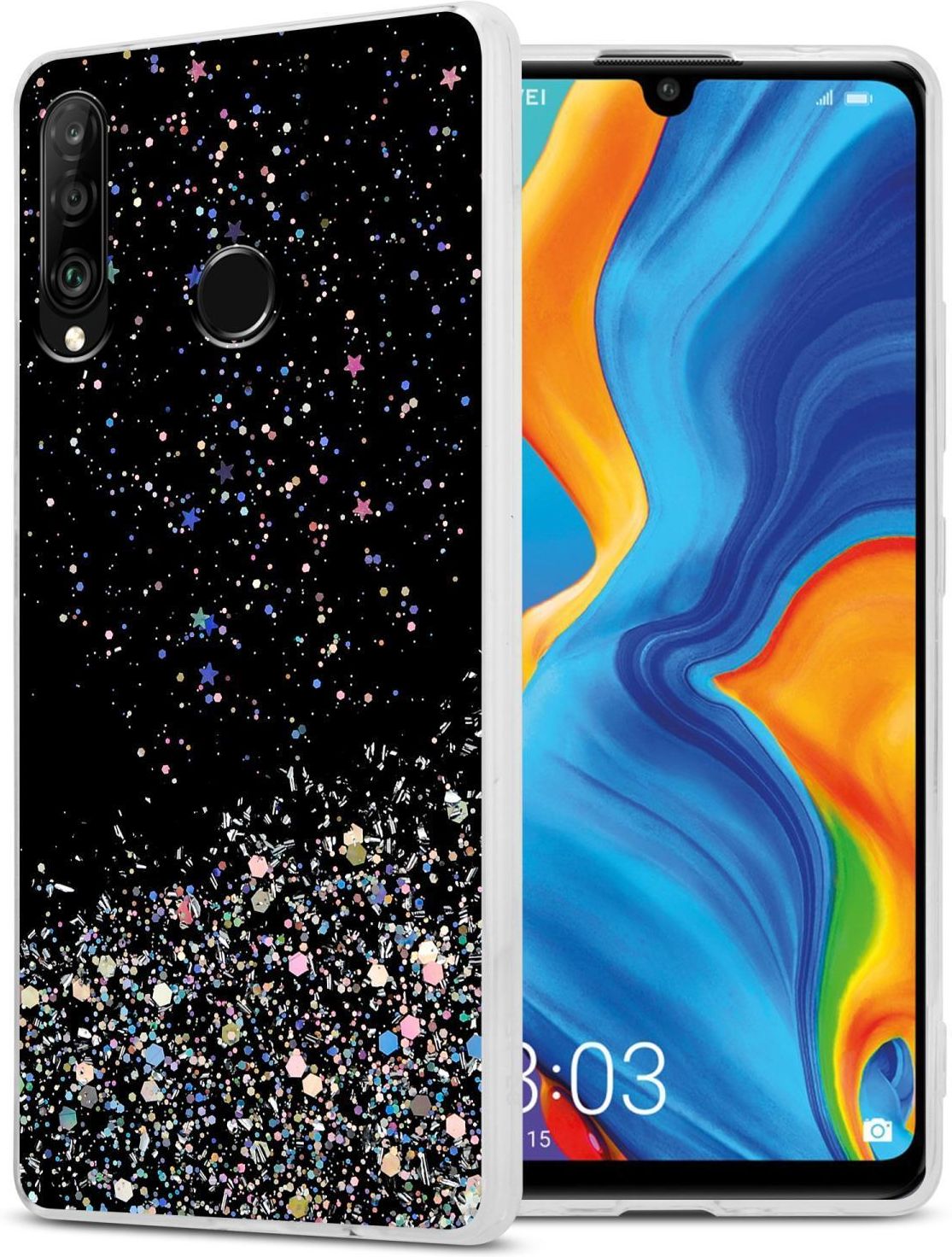 Custodia Huawei P30 Lite Cadorabo - Cover TPU Silicone Nero Opaco