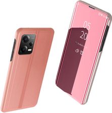 Icableseu Clear View Case Etui Do Xiaomi Redmi Note 12 Pro Pokrowiec Z Klapką Różowe