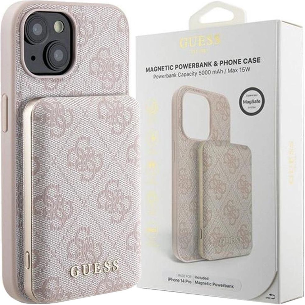 COQUE PU AVEC MONOGRAMME GUESS BLEUE POUR APPLE IPHONE 13 PRO - GUESS