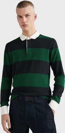 Sweter męski Tommy Hilfiger Striped Knitted Rugby cienki polo XL