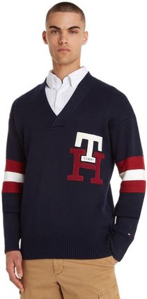 Sweter męski Tommy Hilfiger Monogram Varsity V Neck dzianinowy L