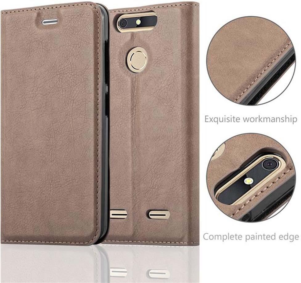Cadorabo Custodia Libro Portafoglio Per ZTE BLADE V8 MINI – Pelle Finta Bruno Café – Con Slot Carte
