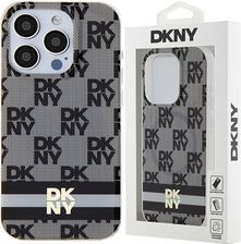 Icableseu Etui Dkny Iml Checkered Mono Pattern Printed Stripes Magsafe Na Iphone 13 Pro 13 Czarne