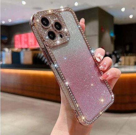 Bez Marki Etui Pokrowiec Case Brokatowy Różowy Diamenty