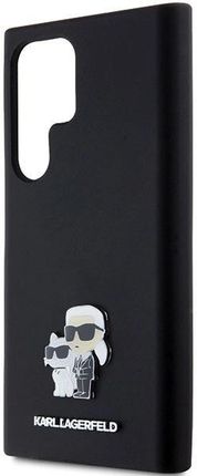 Karl Lagerfeld Etui Silicone Karl Choupette Metal Pin Na Samsung Galaxy S24 Ultra Czarne - zdjęcie 4