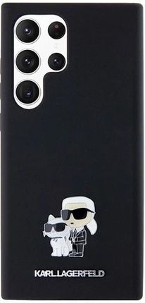 Karl Lagerfeld Etui Silicone Karl Choupette Metal Pin Na Samsung Galaxy S24 Ultra Czarne - zdjęcie 2