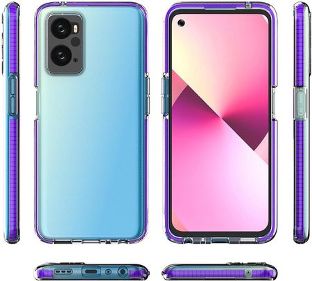 Icableseu Spring Case Etui Realme 9I Oppo A36 A76 A96 Silikonowy Pokrowiec Z Ramką Jasnoniebieskie