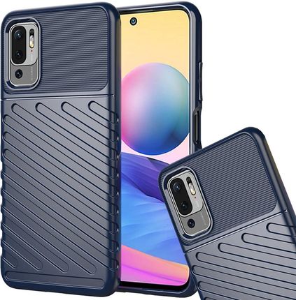 Icableseu Thunder Case Elastyczne Pancerne Etui Pokrowiec Xiaomi Redmi Note 10 5G Poco M3 Pro Niebieski