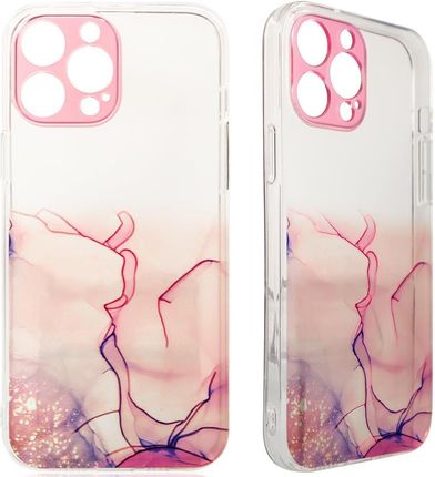 Icableseu Marble Case Etui Do Iphone 12 Pro Max Żelowy Pokrowiec Marmur Różowy