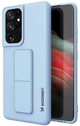 Icableseu Wozinsky Kickstand Case Silikonowe Etui Z Podstawką Etui Samsung Galaxy S21 Ultra 5G Jasnoniebieskie