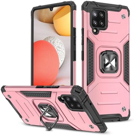 Wozinsky Pancerne Etui Pokrowiec Magnetyczny Uchwyt Samsung Galaxy A42 5G Ring Armor Różowy