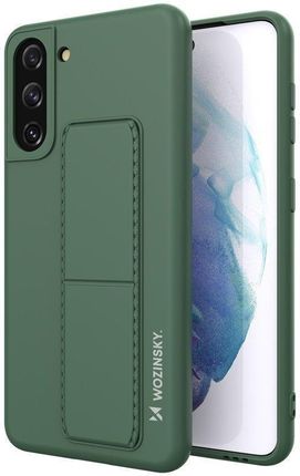 Wozinsky Silikonowe Etui Z Podstawką Samsung Galaxy S21 5G Kickstand Case Ciemno Zielone