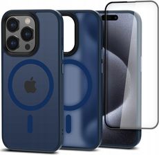 Tech Protect Tech Protect Dopasowane Matowe Etui Case Cover Do Magsafe Iphone 15 Pro Navy Szkło