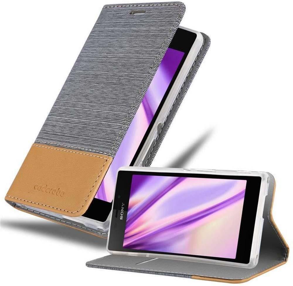 Custodia Cadorabo Libro Per Sony Xperia M2 / M2 Aqua – Nero Cometa – Con Funzione Stand E Chiusura Magnetica – Stile Portafoglio