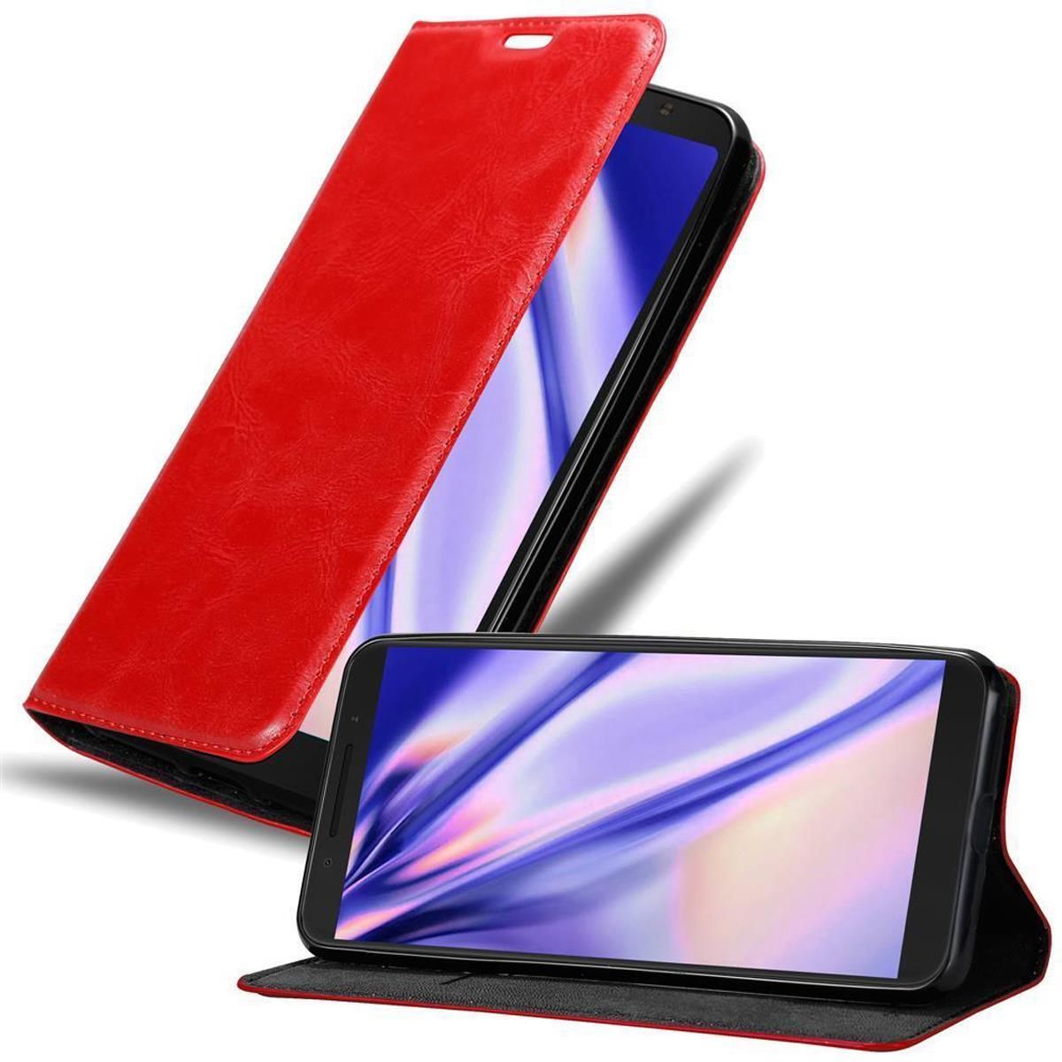 Cadorabo Custodia Libro Per Alcatel 3L 2019 – ROSSO MELA, Portafoglio Con Vani Carte, Chiusura Magnetica E Funzione Stand - 4