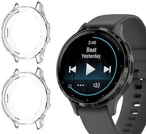 Coque TPU Souple Transparente Pour Garmin Venu X1 - 2 Pièces, Anti-choc, Légère, Recharge Sans Retirer