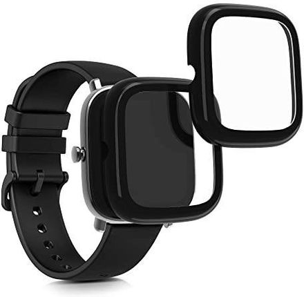 Kwmobile 2X Etui Kompatybilne Z Huami Amazfit Gts 2 Mini Osłona Ekranu Hartowanego Szkła Do Fitness Tracker Czarno Czarny