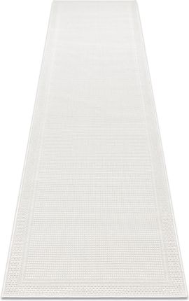 BestenTeppicheDe Dywan Chodnik Timo 5979 Sznurkowy Sizal Outdoor Ramka Biały 60X300Cm (GR4974)